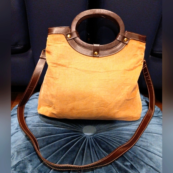 Y2K Relic Tan and Brown Tote Bag - Picture 1 of 4
